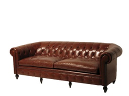 Mr Bai leather Chesterfield 3 seater